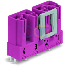 Plug for PCBs, straight, 4-pole, pink