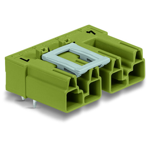 Plug for PCBs, angled, 4-pole, light green