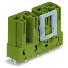 Plug for PCBs, straight, 4-pole, light green