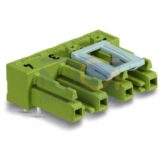 Socket for PCBs, angled, 4-pole, light green