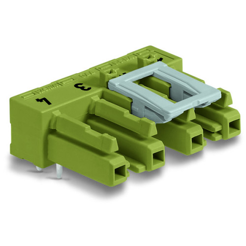 Socket for PCBs, angled, 4-pole, light green