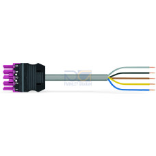 pre-assembled connecting cable, Eca, Socket/open-ended, pink