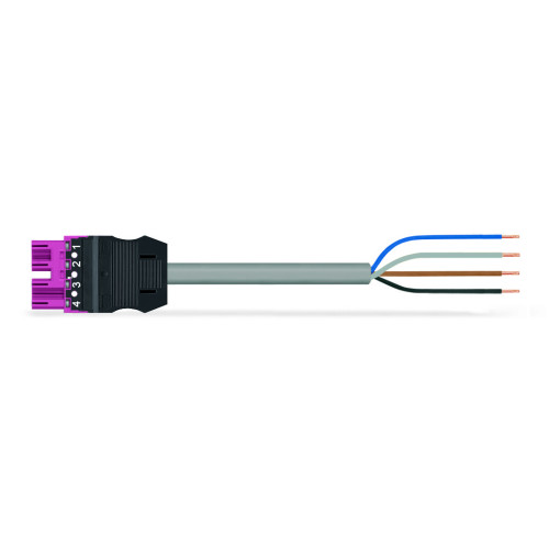pre-assembled connecting cable, Eca, Plug/open-ended, pink