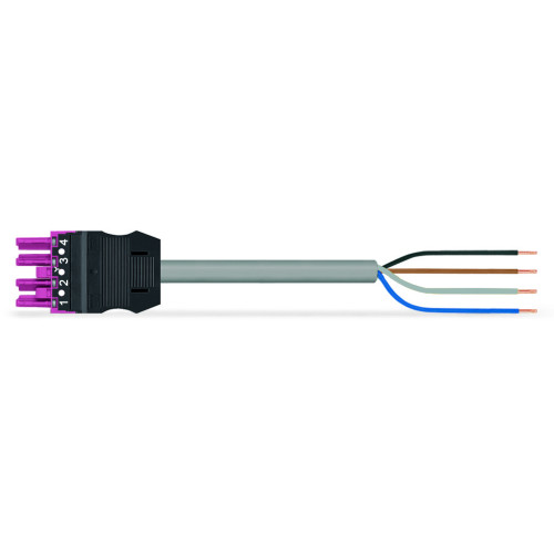 pre-assembled connecting cable, Eca, Socket/open-ended, pink