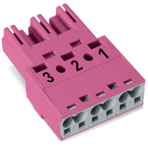 Plug, 3-pole, Cod. B, pink