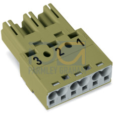 Plug, 3-pole, Cod. B, light green