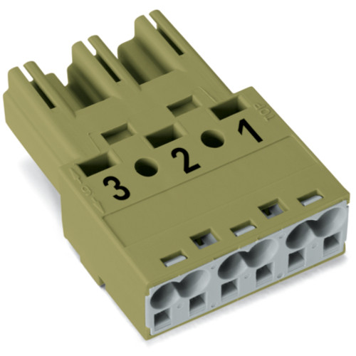 Plug, 3-pole, Cod. B, light green
