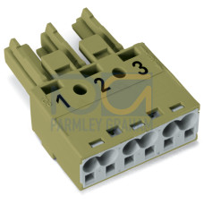 Socket, 3-pole, Cod. B, light green