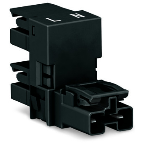 h-distribution connector, 2-pole, Cod. A, black