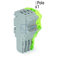 1-conductor female connector, Push-in CAGE CLAMP&reg;, 1.5 mm&sup2;, gray/green-yellow