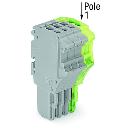 1-conductor female connector, Push-in CAGE CLAMP&reg;, 1.5 mm&sup2;, gray/green-yellow