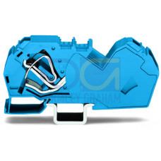 2-conductor through terminal block, 35 mm&sup2;, with integrated end plate, blue
