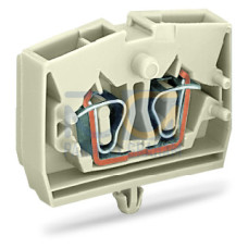 2-conductor terminal block, without push-buttons, suitable for Ex e II applications, light gray