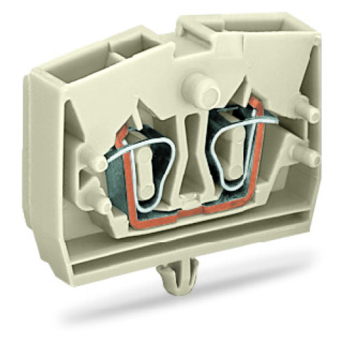 2-conductor terminal block, without push-buttons, suitable for Ex e II applications, light gray