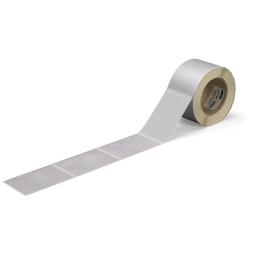 Labels, for TP printers, permanent adhesive, silver-colored