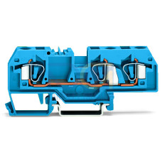 3-conductor through terminal block, 6 mm&sup2;, suitable for Ex i applications, blue