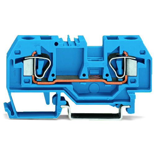 2-conductor through terminal block, 6 mm&sup2;, suitable for Ex i applications, blue