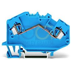 2-conductor through terminal block, 4 mm&sup2;, suitable for Ex i applications, blue