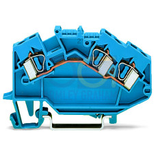 3-conductor through terminal block, 4 mm&sup2;, suitable for Ex i applications, blue