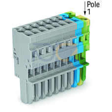 1-conductor female connector, CAGE CLAMP&reg;, 4 mm&sup2;, green-yellow/blue/gray