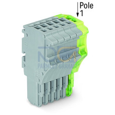 1-conductor female connector, Push-in CAGE CLAMP&reg;, 1.5 mm&sup2;, gray/green-yellow
