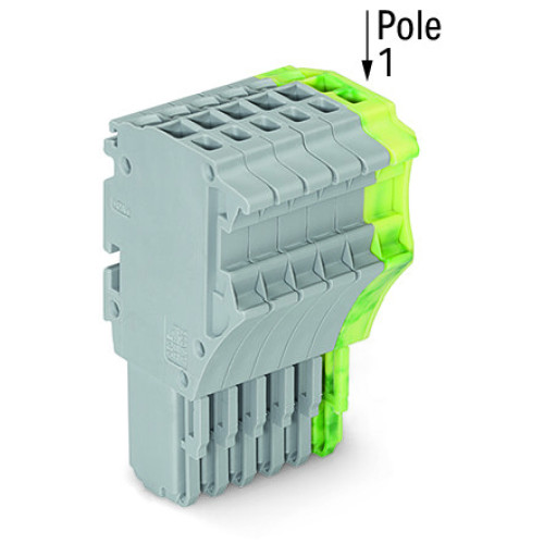 1-conductor female connector, Push-in CAGE CLAMP&reg;, 1.5 mm&sup2;, gray/green-yellow