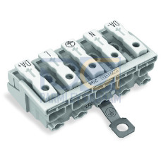 Lighting connector, push-button, external, with screw-type ground contact, white