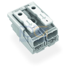 Lighting connector, push-button, external, without ground contact, white