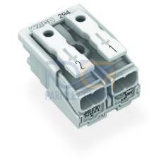 Lighting connector, push-button, external, without ground contact, white