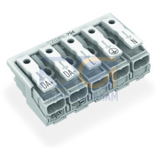 Lighting connector, push-button, external, without ground contact, white