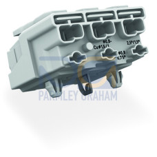 Lighting connector, push-button, external, with direct ground contact, white