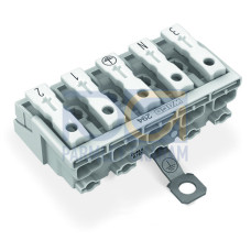 Lighting connector, push-button, external, with screw-type ground contact, white