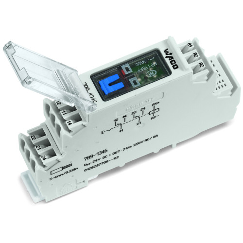 Relay module, Nominal input voltage: 24 VDC, 2 changeover contacts
