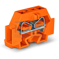 2-conductor terminal block, without push-buttons, with fixing flange, orange