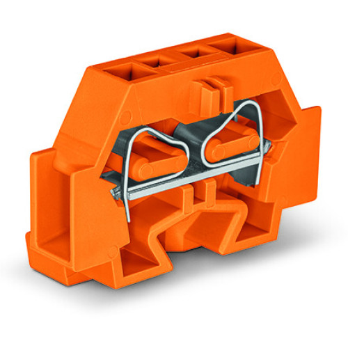 2-conductor terminal block, without push-buttons, with fixing flange, orange