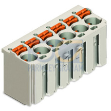 1-conductor female connector, push-button, Push-in CAGE CLAMP&reg;, light gray