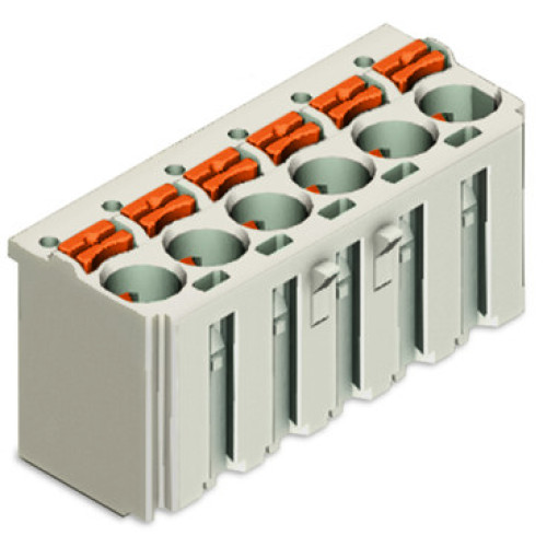 1-conductor female connector, push-button, Push-in CAGE CLAMP&reg;, light gray