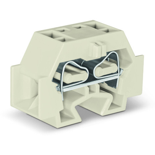 Space-saving, 4-conductor end terminal block, without push-buttons, suitable for Ex e II applications, light gray