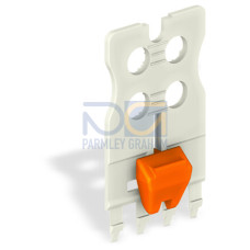 Gripping plate with sliding connector release, for female and male connectors, 2 parts, light gray