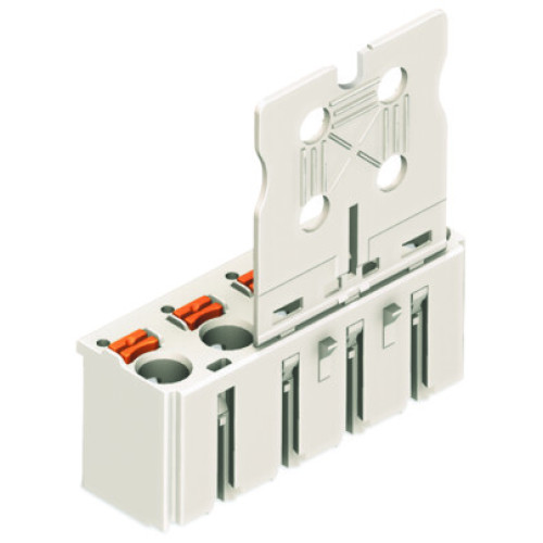 1-conductor female connector, push-button, Push-in CAGE CLAMP&reg;, light gray