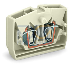 2-conductor center terminal block, without push-buttons, suitable for Ex e II applications, light gray