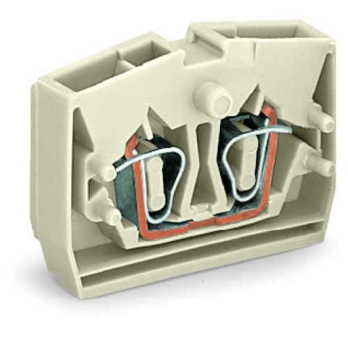 2-conductor center terminal block, without push-buttons, suitable for Ex e II applications, light gray