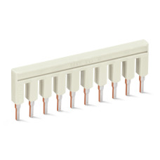 Push-In Type Jumper Bar, Insulated 10-Way Light Gray