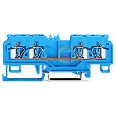 4-conductor through terminal block, 4 mm&sup2;, with test port, blue