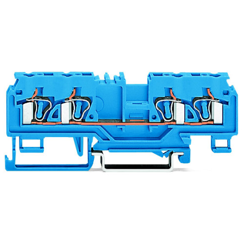 4-conductor through terminal block, 4 mm&sup2;, with test port, blue