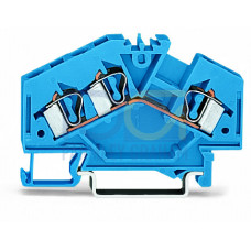 3-conductor through terminal block, 4 mm&sup2;, suitable for Ex i applications, blue