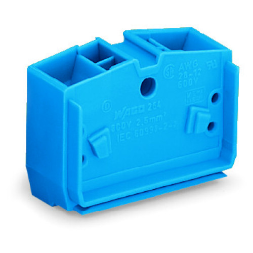 4-conductor center terminal block, without push-buttons, suitable for Ex i applications, blue