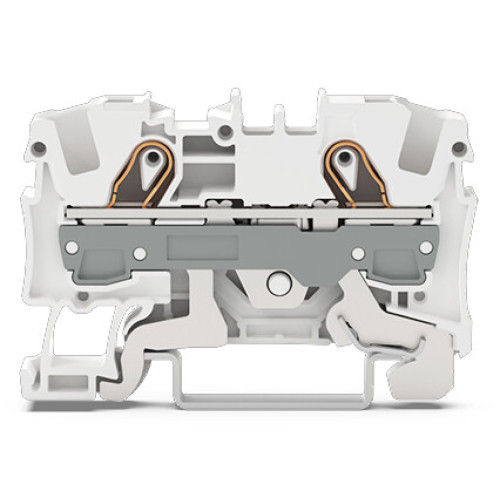 2-conductor shield terminal block, 6 mm&sup2;, suitable for Ex e II applications, white