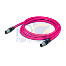 sercos cable, M12D plug,  straight, M12D plug,  straight, red