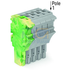 1-conductor female connector, Push-in CAGE CLAMP&reg;, 4 mm&sup2;, gray/green-yellow